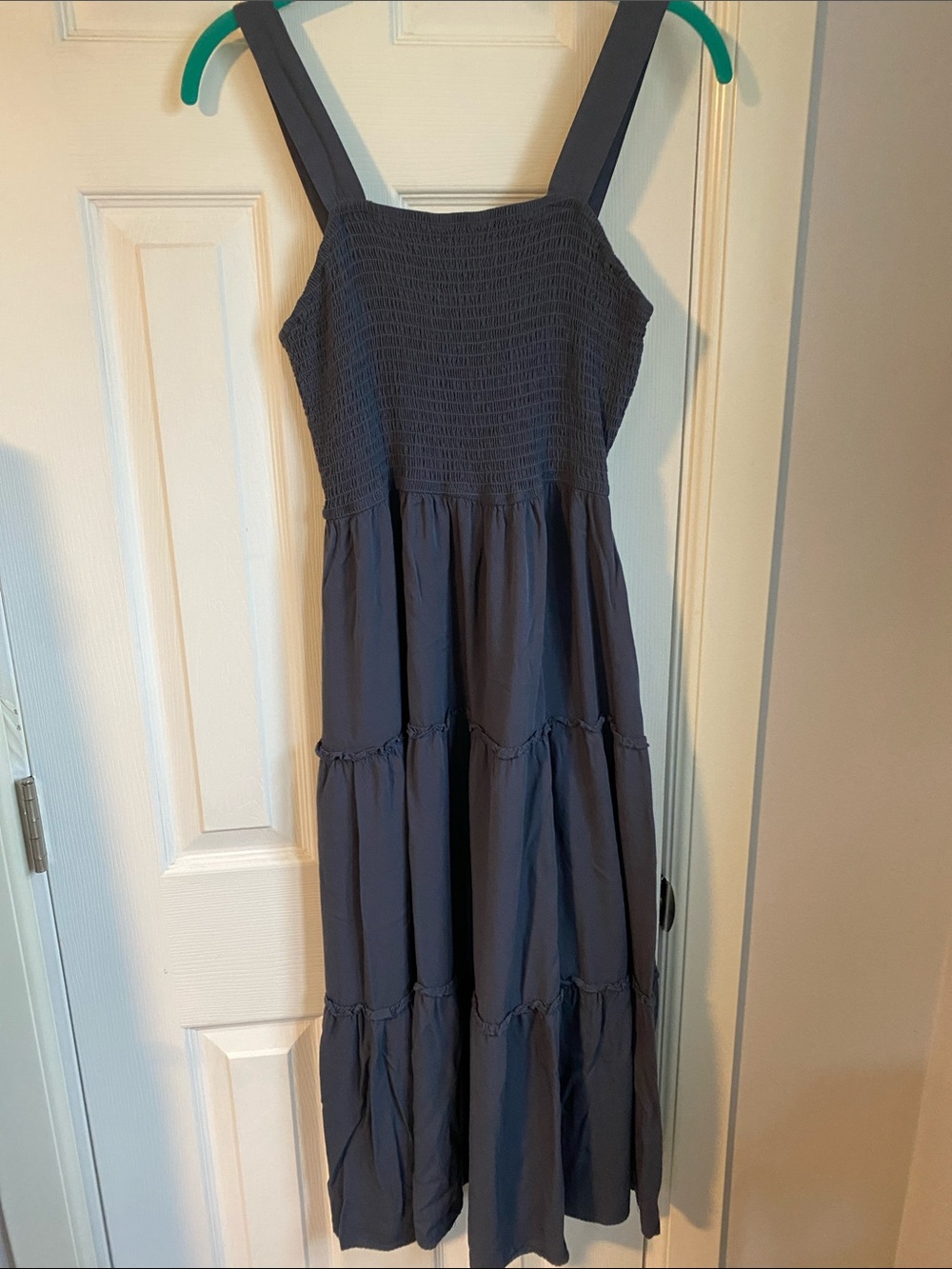 Smocked Maxi Sundress in Navy
